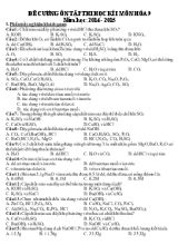 Đề cương ôn tập thi học kì I môn Hóa 9 năm học 2014 - 2015